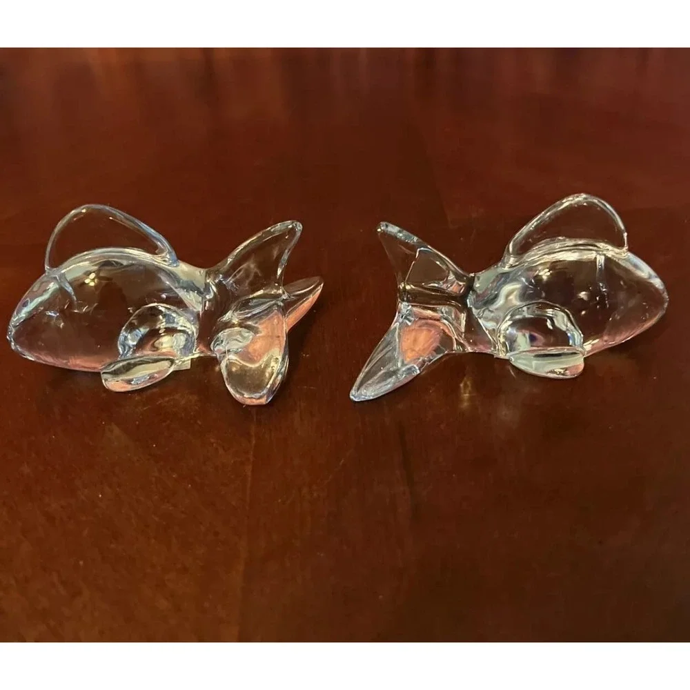 Oneida‎ Crystal Glass Fish Figurines Set of 2 Elegant fish design